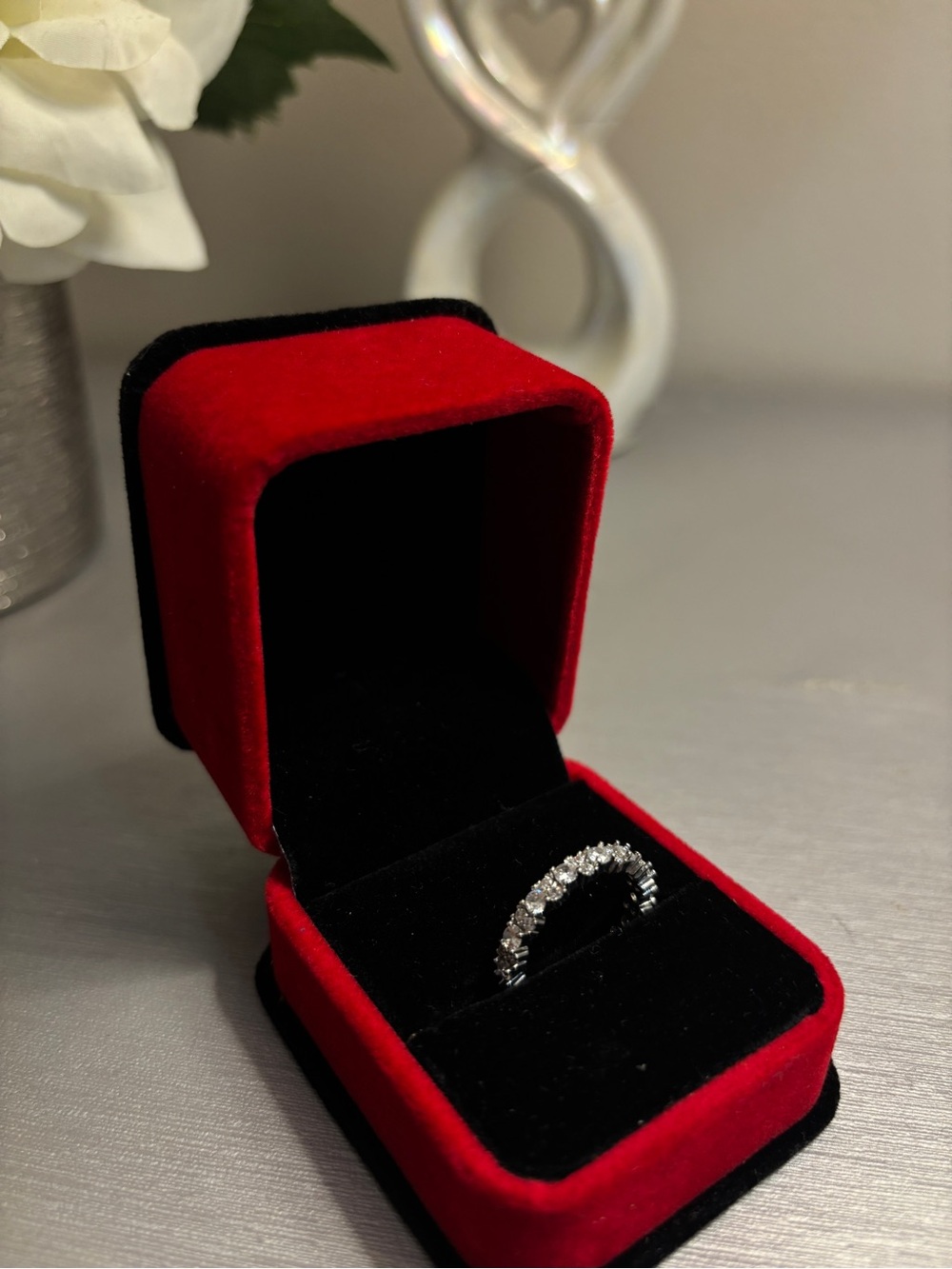 💎Elegant Silver Crystal Half-Eternity Ring in Silver